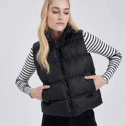 DeFacto Stand Collar Sleeveless Puffer Jacket-51