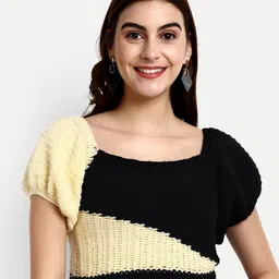 WINDROP SOLUTIONS Women Colourblocked Crop Sweater Vest-image-49