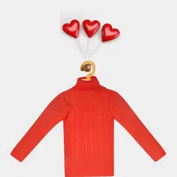 FABNEST Unisex Kids Red Cable Knit Pullover-image-57