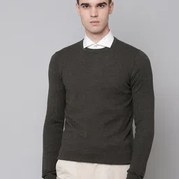 Bruun & Stengade Men Charcoal Solid Round Neck Sweater Vest-image-68