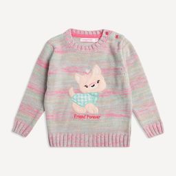 Wingsfield Girls Ribbed Acrylic Pullover with Applique Detail-image-68