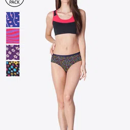 LYRA Women Pack Of 5 Assorted Printed Cotton Hipsters Briefs-image-6