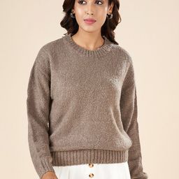AKKRITI BY PANTALOONS Round Neck Acrylic Pullover Sweater-image-55