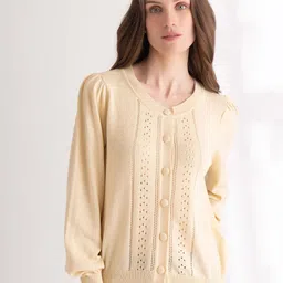 B.Copenhagen Women Ribbed Buttoned Cardigan-image-84