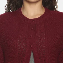 CLAPTON Open Knit Self Design Longline Cardigan image 2