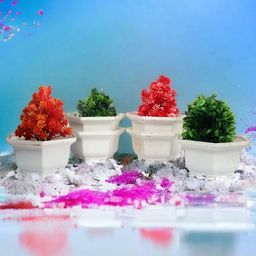 CHOCOZONE 6-Pcs White Textured Planters image 2
