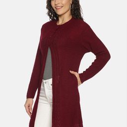 CLAPTON Open Knit Self Design Longline Cardigan image 3