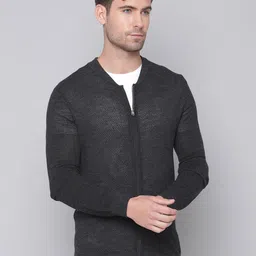 Bruun & Stengade Men Charcoal Grey Front-Open Sweater image 3