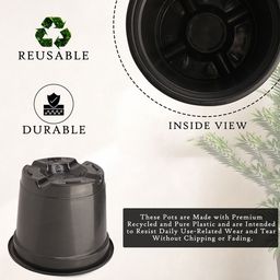 Kuber Industries Red & Black Set Of 24 Plastic Planters image 3