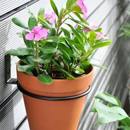 appeasy 4-Pcs Black Hanging Ring Metal Planter Stands image 5