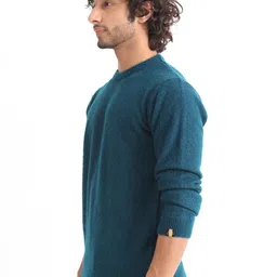 RARE RABBIT Men Bocle Crew Neck Ribbed Acrylic Sweater image 4
