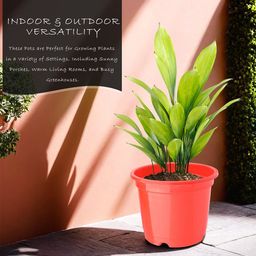 Kuber Industries Red & Black Set Of 24 Plastic Planters image 4