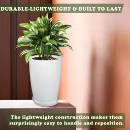 Kuber Industries Set Of 2 White Flower Planters image 4