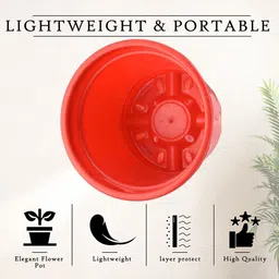 Kuber Industries 4Pc Red & Green Lightweight Planters image 5