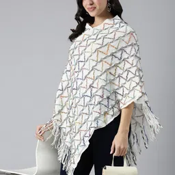 SHOWOFF Women Chevron Longline Poncho-image-7