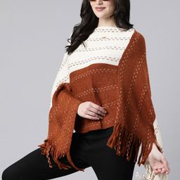SHOWOFF Women Colourblocked Poncho-image-82