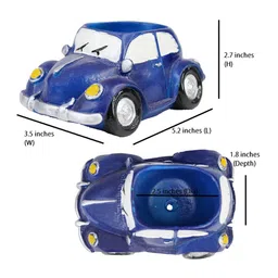 Wonderland Set Of 2 Yellow & Blue Car Shape Resin Succulent Planters image 4