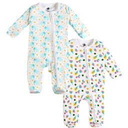 The Mom Store Infant Pack Of 2 Printed Pure Cotton Sleepsuits-image-33