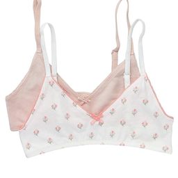 KIABI Girls Pack of 2 Non-Padded Full Coverage Everyday Bra With All Day Comfort-12