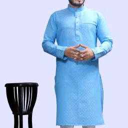 Men Solid Cotton Blend Straight Kurta-picture-10