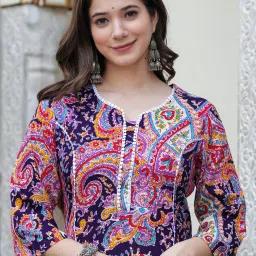 Women Printed Pure Cotton Straight Kurta-image-76