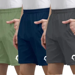 Pack of 3 Solid Men Multicolor Sports Shorts, Basic Shorts, Regular Shorts-picture-16