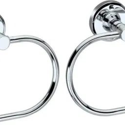 STR-75 Towel/Napkin Ring for Bathroom/Wash Basin/(Chrome-Oval) - Pack of 2 SILVER Towel Holder-image-59