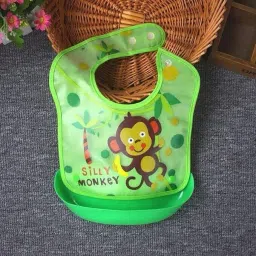 Silicone Feeding Bibs & Silicone Spoon |Waterproof Bib With Detachable Tray-image-16