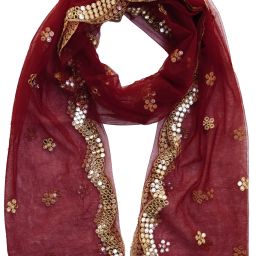 Net Embellished Maroon Women Dupatta-picture-25