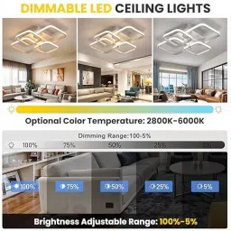 glimbin LED Ceiling Light with Remote Control Chandelier Ceiling Lamp image 3