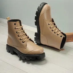 The Roadster Lifestyle Co.Women Taupe -Coloured Mid Top Platform Heel Chunky Boots-28