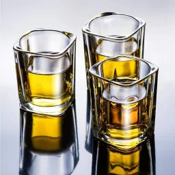 (Pack of 6) (Pack of 6) Heavy Base Square Shot Glass for vodka Tequila Patiala shots (50 ml) Glass Set Shot Glass-image-47