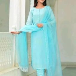 Unstitched Cotton Blend Kurta & Patiyala Material Solid-image-33