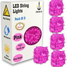 40 LEDs 11 m Pink Steady String Rice Lights-0