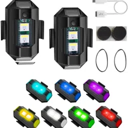 7 Colors LED With 3 Flashing Mode Aircraft Strobe USB Rechargeable Light KitV Tail Light Motorbike, Car LED (12 V, 15 W)-28
