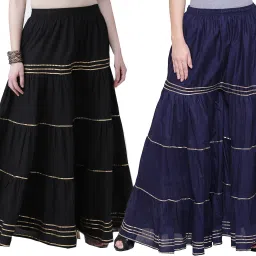 Pack of 2 Women Relaxed Multicolor Cotton Blend Trousers-image-66