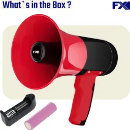 fxi MP-619 Speaker for Announcing; Talk; Record; Play; Siren; Music, USB and Memory Card Input, Handheld Bluetooth Megaphone with Battery and Charger Indoor, Outdoor PA System image 2