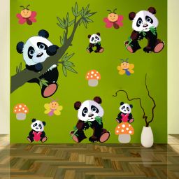 136 cm Beautiful Panda set Wall Sticker For Kids room ( 136 cm x 130 cm ) Self Adhesive Sticker-image-52