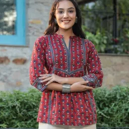 Women Printed Cotton Rayon A-line Kurta-picture-17