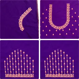 Unstitched Cotton Silk Blouse Material Embroidered-image-4
