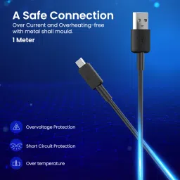 Portronics Micro USB Cable 3 A 1 m Konnect Link Fast Charging Cable with 480mbps Data Transfer image 2