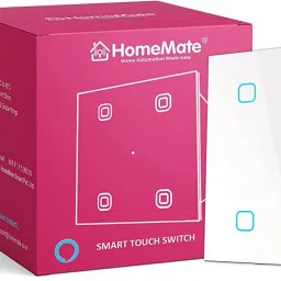 HomeMate Wi-Fi + Bluetooth Smart 4 Gang Touch Switch (White, Pack of 1) | No Hub Required Smart Switch-7