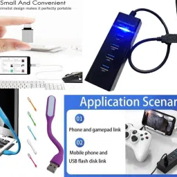 ANJO Keyboard-Wireless Mouse-Pad-3.0 USB Hub-Cleaner-OTG Micro&C-Ext 1.5m-LED-Skin Combo Set image 3