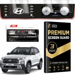 spartan shield Screen Guard for HYUNDAI CRETA 2024 FACELIFT || 8 Inch INFOTAINMENT + 10.25 DIGITAL INSTRUMENT CLUSTER + AC Panel Protector | S SO Optional | Anti Scratch Car Display Accessories [Not Tempered Glass]-24