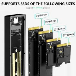 Verilux M2 NVME SSD Enclosure Adapter USB C to NVME PCIe M2 Solid State Drive Case 3 inch External Hard Disk Cover image 2