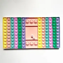 Dice Rolling Pop It Toy Game – Jumbo Rainbow Silicone Board-38