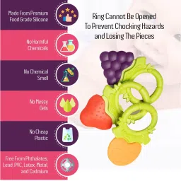 joy buzz Fruit Teether & Star Nibbler Combo - Pack of 2 (Peach & Yellow) Teether and Feeder image 3