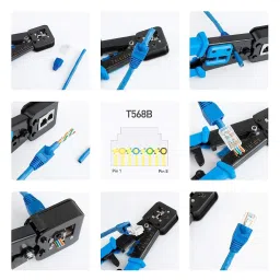 Civon Crimp Tool Kit CAT5 CAT5E CAT6 RJ45 Crimping Tool, 50Pcs RJ45 Network Interface Card image 2