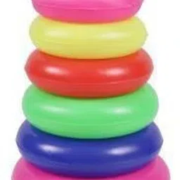 7 ring toys teddy rings New Born Rock-a-stack Toddler Stack-7 color Ring Sets (Multicolor)-image-3