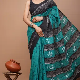 Printed Ikkat Pure Cotton Saree-19